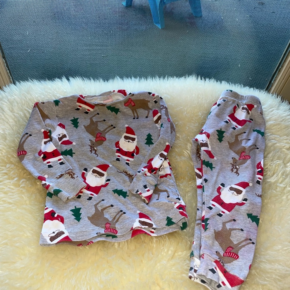 Black Santa Carters pajamas set Size 18 months